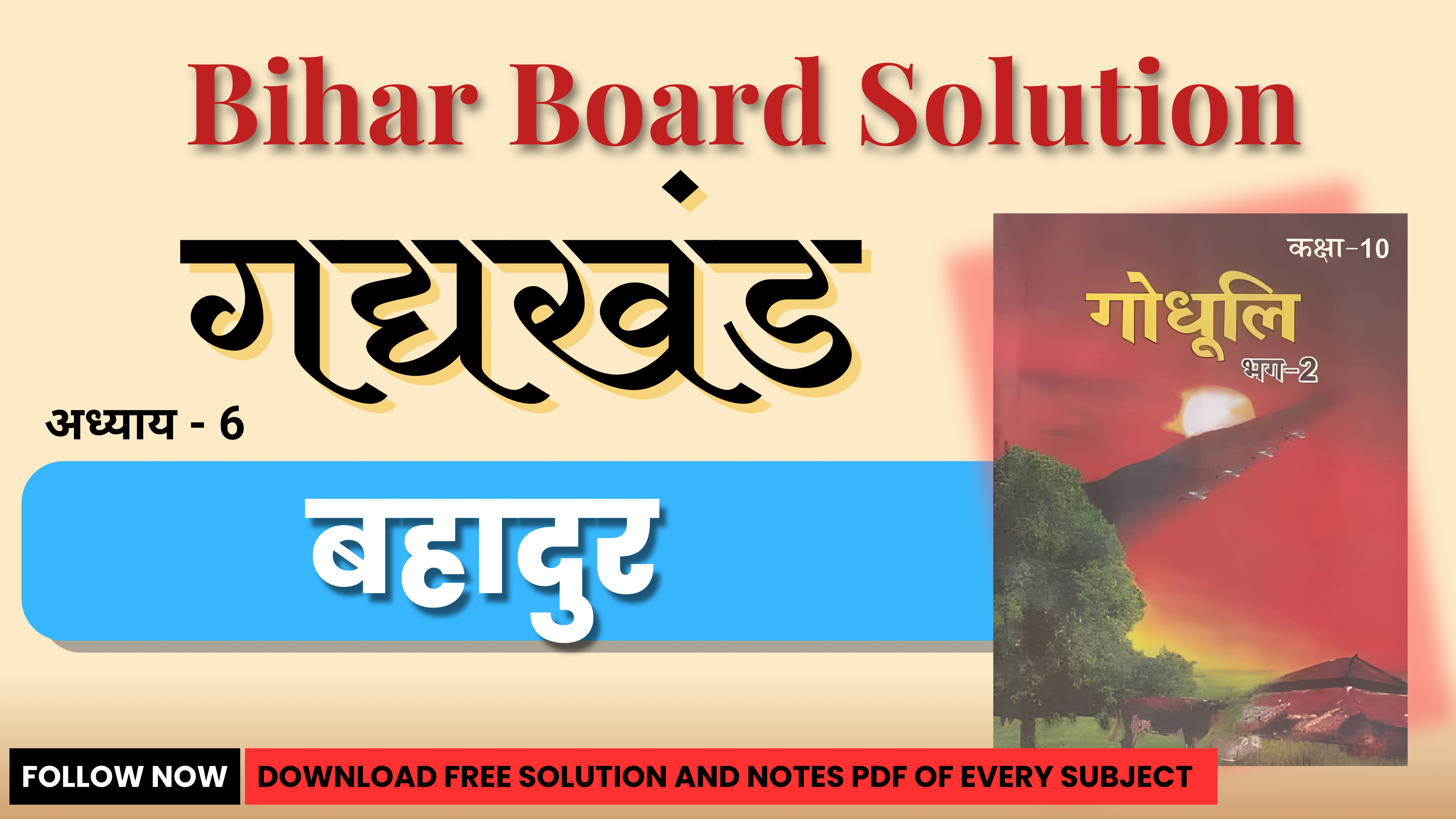 BSEB 10th Hindi Godhuli Exercise-6 Solution