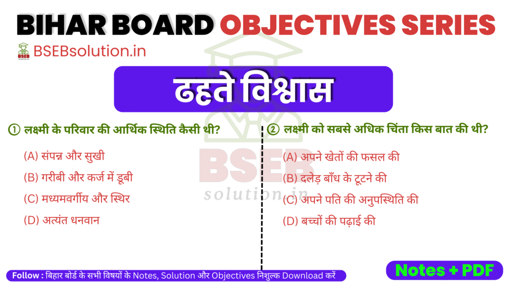 Bihar Board 10th Varnika Exercise 2 Objectives